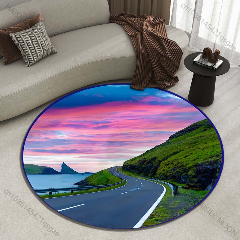 Commercial Road Printing - Scenic coastal road with vibrant greenery